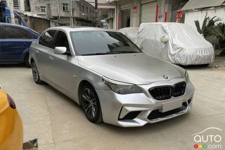 A BMW with the new bumper kit
